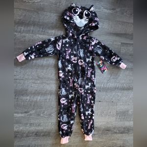 Kitty Hoodie Zip-up Fleece Romper